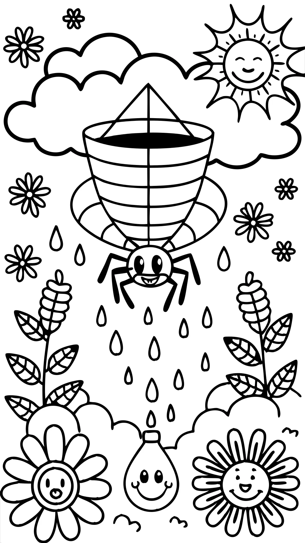 incy wincy spider coloring pages